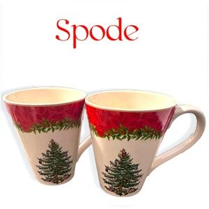 Spode Holiday 2013 Christmas Tree collection Cups ,Set Of Two annual collection